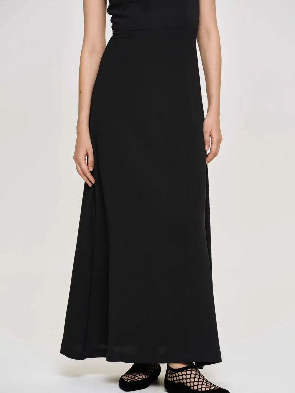 Source Unknown Clothing-Fitted Maxi Dress, Black