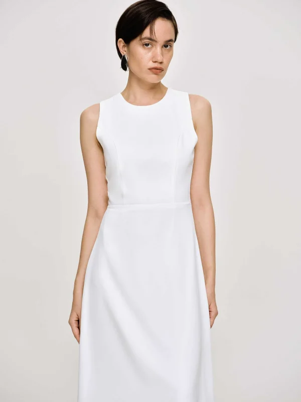 Source Unknown Clothing-Fitted Maxi Dress, White