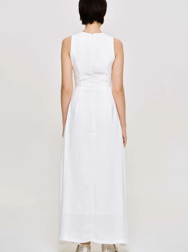 Source Unknown Clothing-Fitted Maxi Dress, White