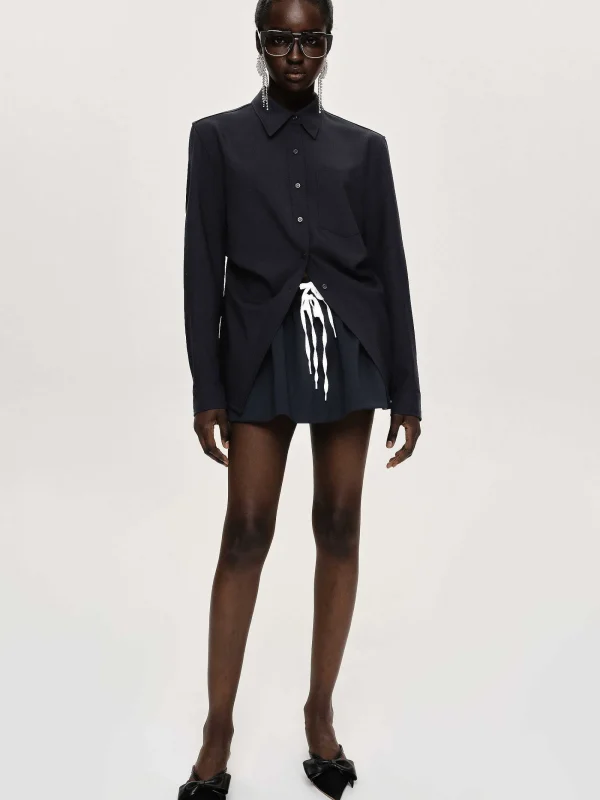 Source Unknown Accessories-Fitted Waist Shirt, Navy