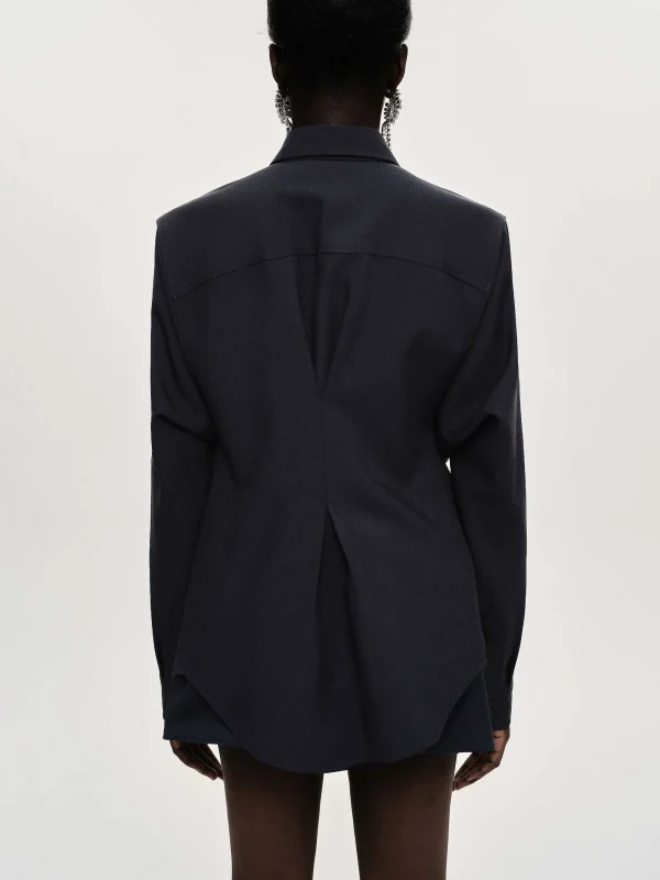 Source Unknown Accessories-Fitted Waist Shirt, Navy