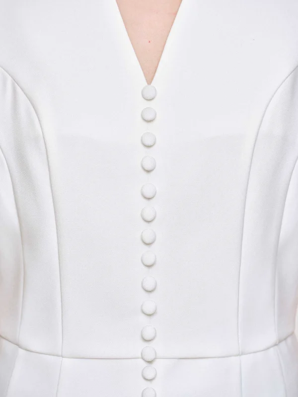 Source Unknown Clothing-Flared Button Vest, White