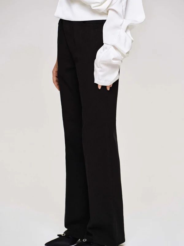 Source Unknown Denim-Flared Long Leg Jeans, Black