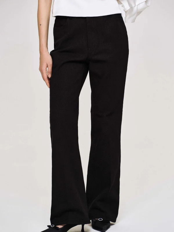 Source Unknown Clothing-Flared Long Leg Jeans, Black