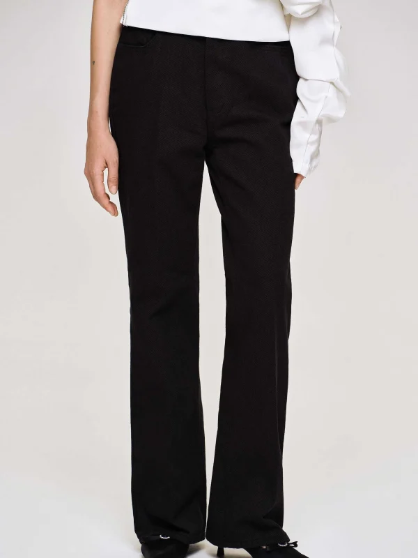 Source Unknown Clothing-Flared Long Leg Jeans, Black