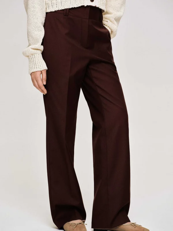 Source Unknown Clothing-Gabardine Suit Trousers, Merlot Brown