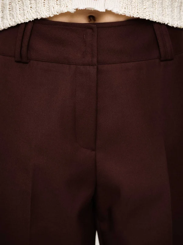 Source Unknown Bottoms-Gabardine Suit Trousers, Merlot Brown