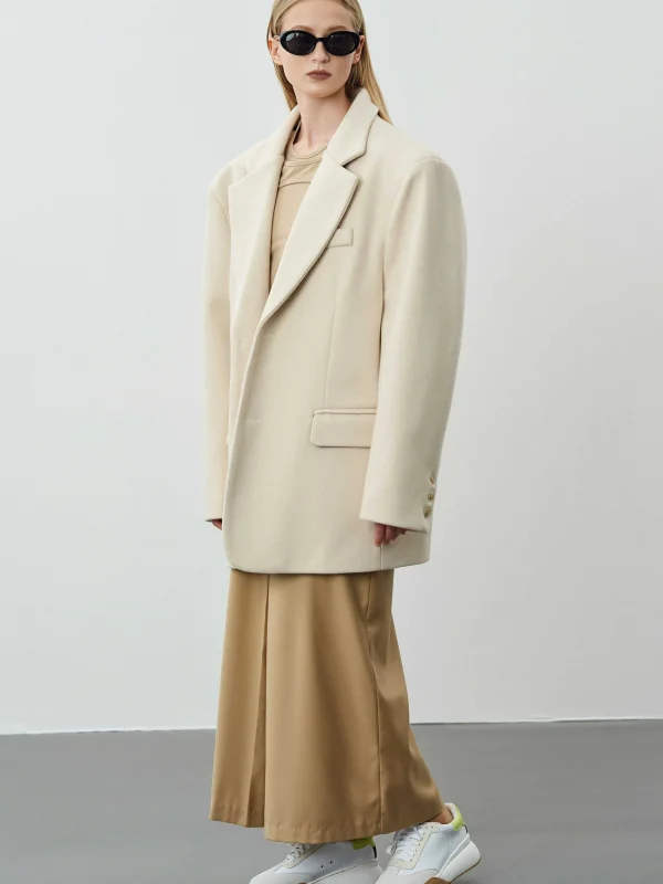 Source Unknown Accessories-Hayk Oversized Boyfriend Blazer, Cream