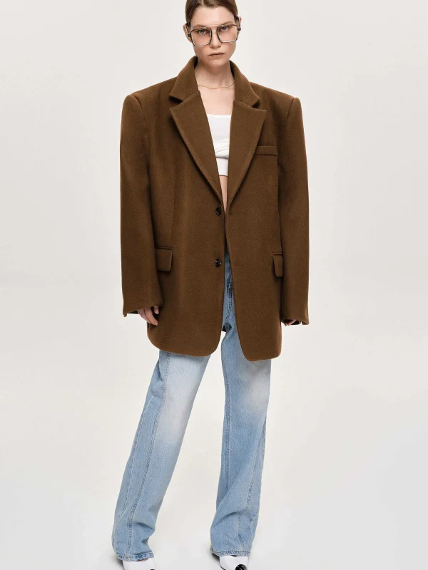 Source Unknown Accessories-Hayk Oversized Boyfriend Blazer, Java