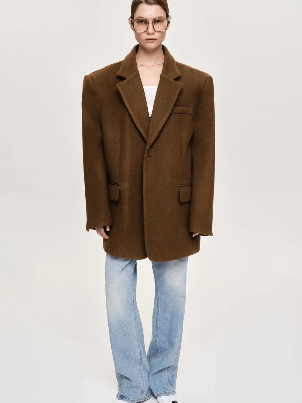 Source Unknown Accessories-Hayk Oversized Boyfriend Blazer, Java