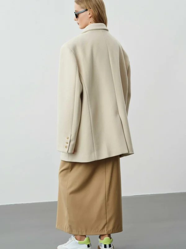 Source Unknown Accessories-Hayk Oversized Boyfriend Blazer, Cream