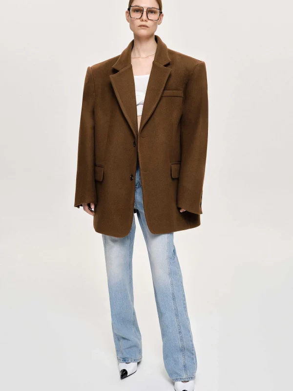 Source Unknown Accessories-Hayk Oversized Boyfriend Blazer, Java