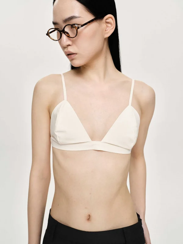 Source Unknown Clothing-Heart Neck Cotton Bra Top, Canvas