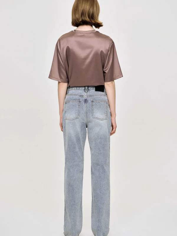 Source Unknown Clothing-High-Rise Long Jeans, Ash Blue