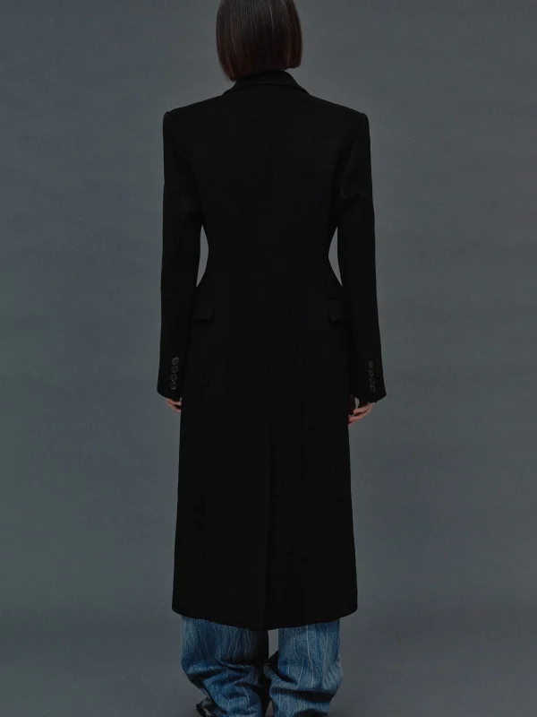 Source Unknown Clothing-Holin Hourglass Coat, Black