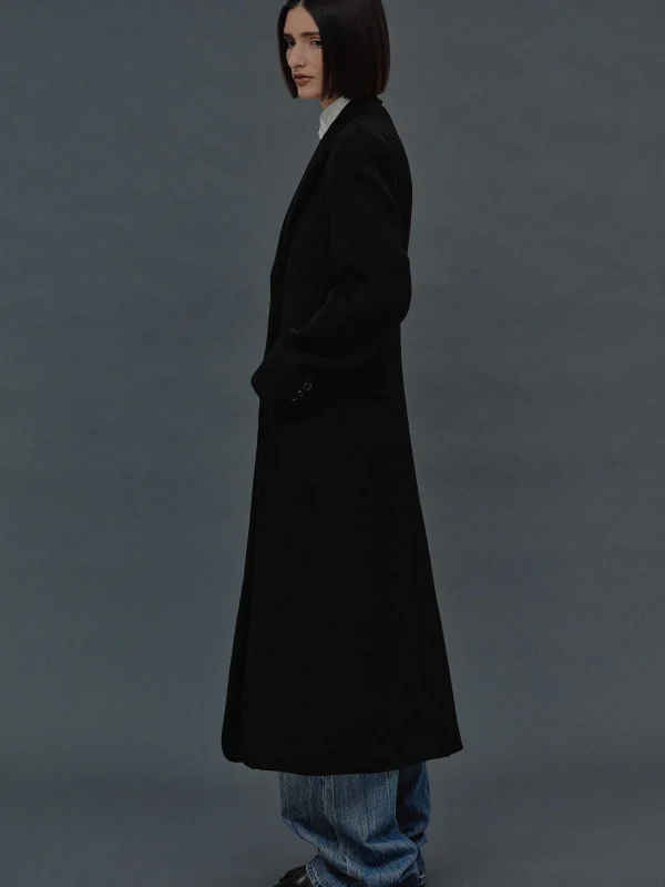 Source Unknown Clothing-Holin Hourglass Coat, Black