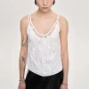 Source Unknown Clothing-Intersia Floral Tank Top, White