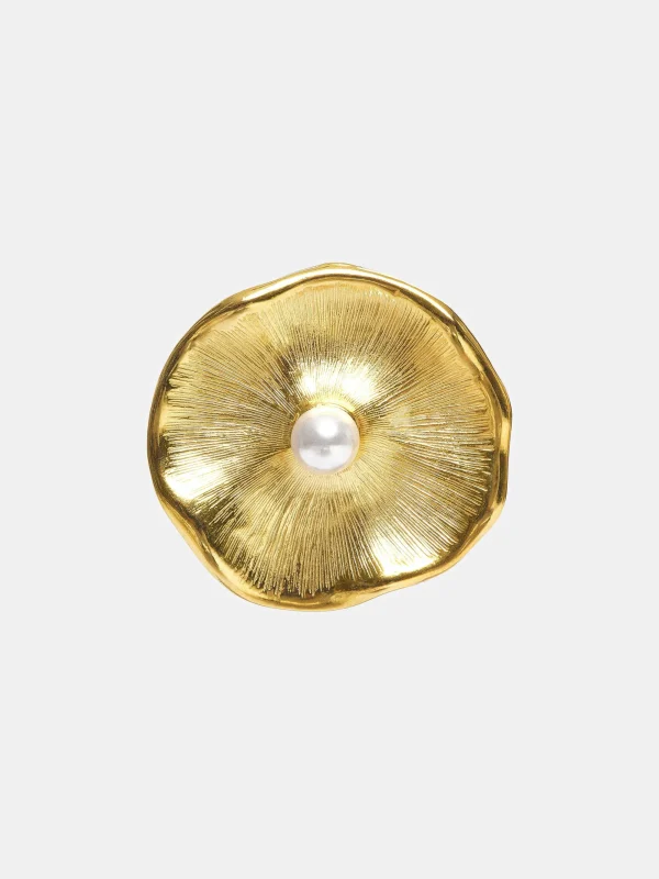 Source Unknown Accessories-Jardin Stud Earrings, Gold