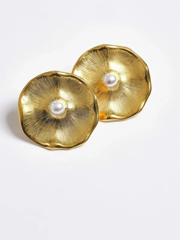 Source Unknown Accessories-Jardin Stud Earrings, Gold