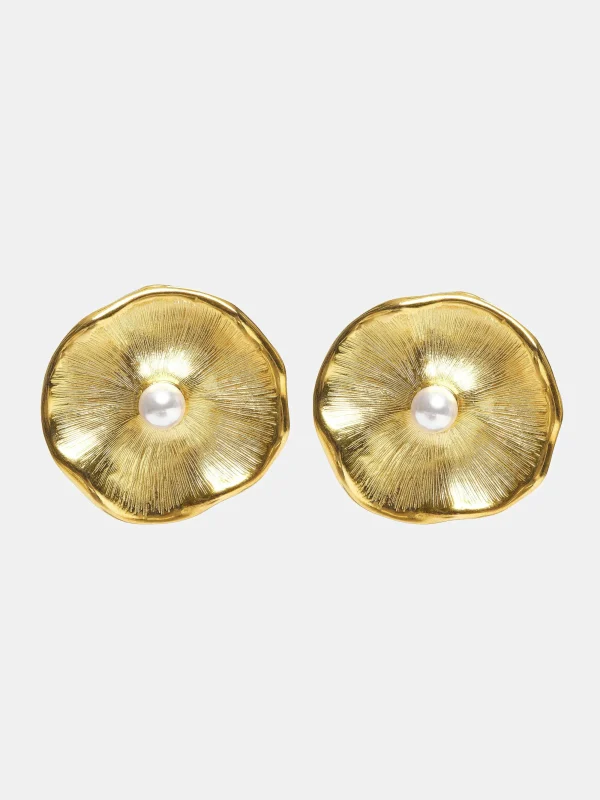 Source Unknown Clothing-Jardin Stud Earrings, Gold