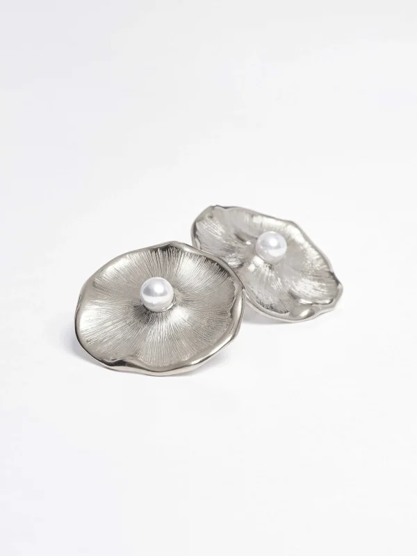 Source Unknown Accessories-Jardin Stud Earrings, Silver