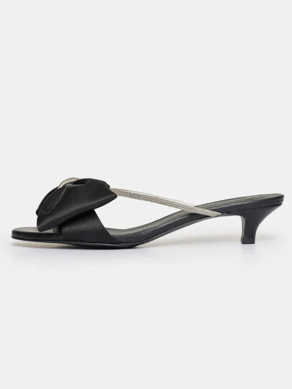 Source Unknown Shoes & Bags-Kaia Crystal Embellished Mules, Black