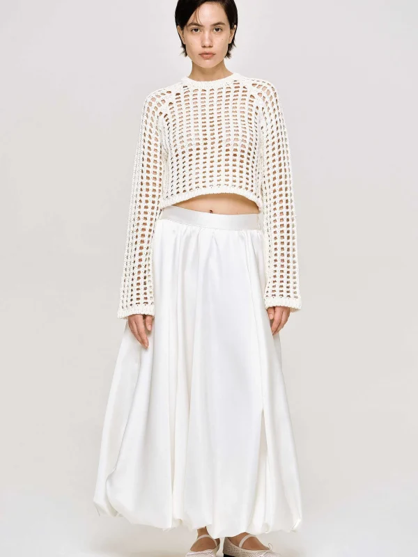 Source Unknown Bottoms-Kaleido Puffball Skirt, White