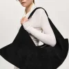 Source Unknown Clothing-Large Fortune Cookie Bag, Suede Black