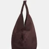 Source Unknown Clothing-Large Fortune Cookie Bag, Suede Brown