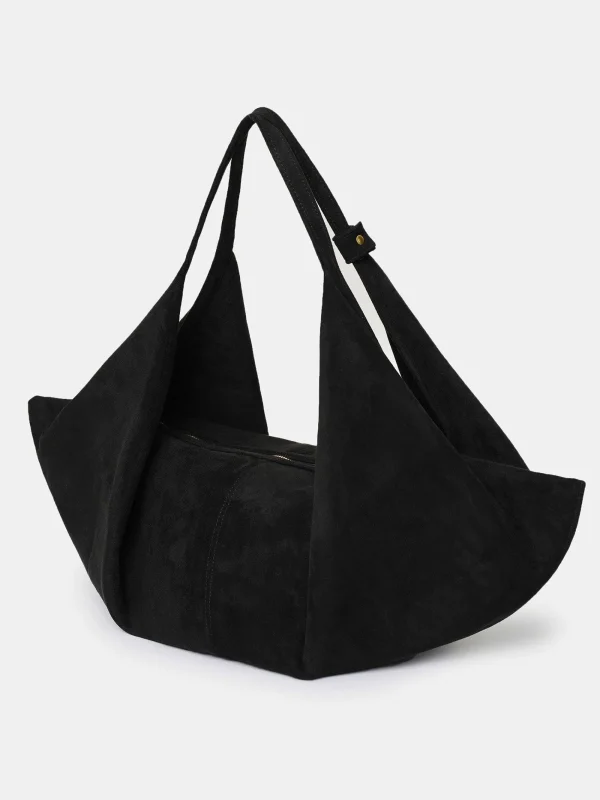 Source Unknown Shoes & Bags-Large Fortune Cookie Bag, Suede Black