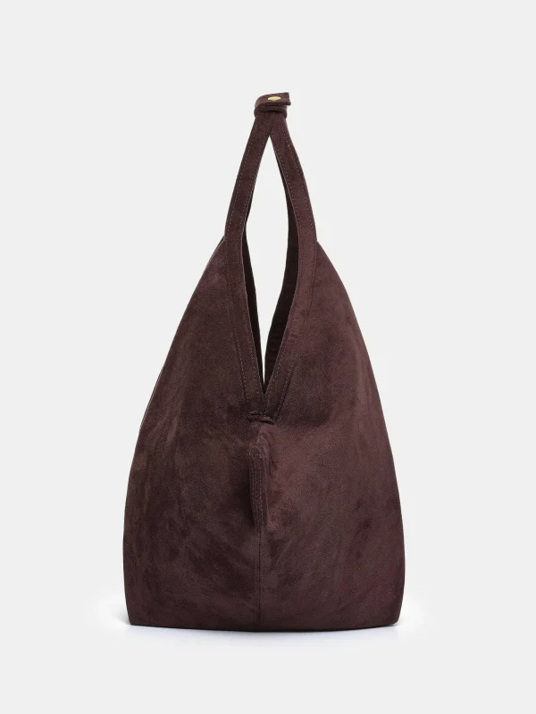 Source Unknown Shoes & Bags-Large Fortune Cookie Bag, Suede Brown