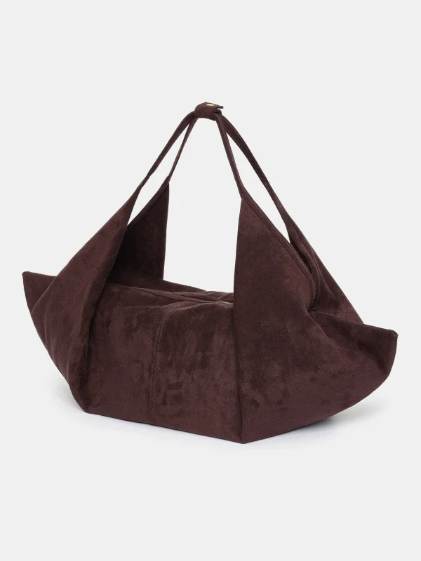 Source Unknown Clothing-Large Fortune Cookie Bag, Suede Brown