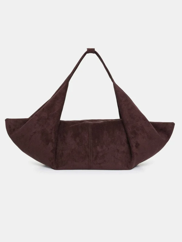 Source Unknown Clothing-Large Fortune Cookie Bag, Suede Brown