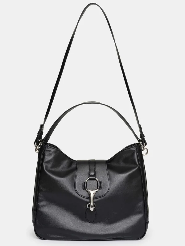 Source Unknown Clothing-Leather Hobo Bag, Black