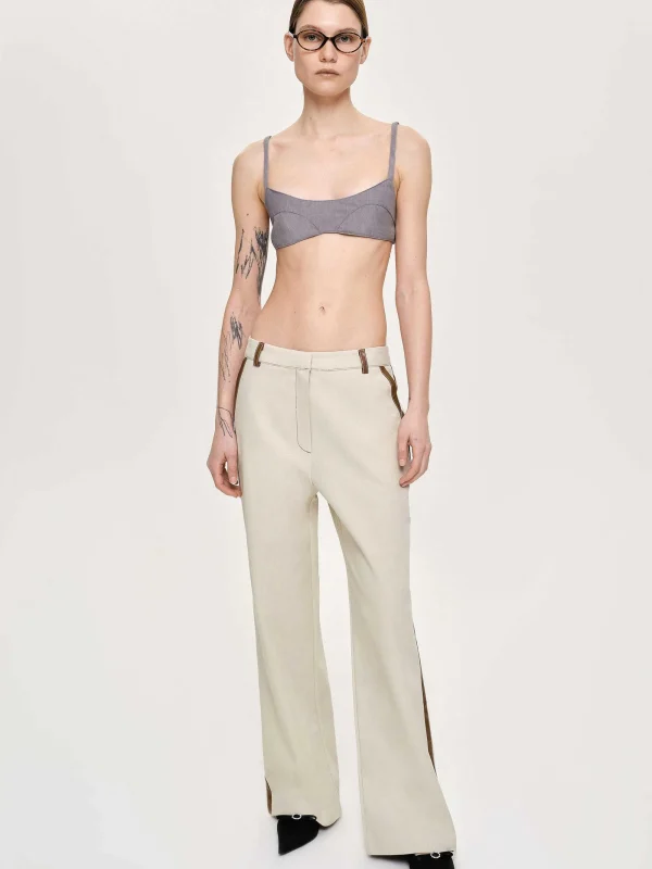 Source Unknown Co-Ords-Leather-Trimmed Pants, Canvas