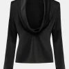 Source Unknown Tops-Leiva Cowl-Back Blouse, Black