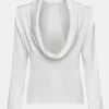 Source Unknown Tops-Leiva Cowl-Back Blouse, White