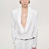 Source Unknown Clothing-Leiva Cowl-Back Blouse, White