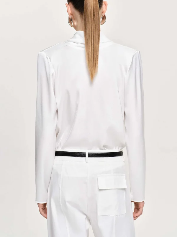 Source Unknown Clothing-Leiva Cowl-Back Blouse, White