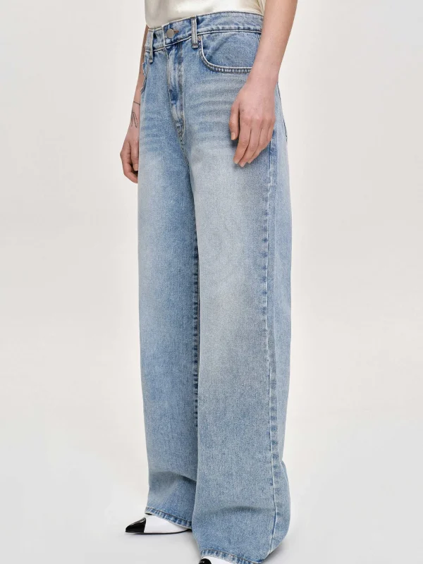 Source Unknown Clothing-Long Straight-Leg Jeans, Light Vintage Blue