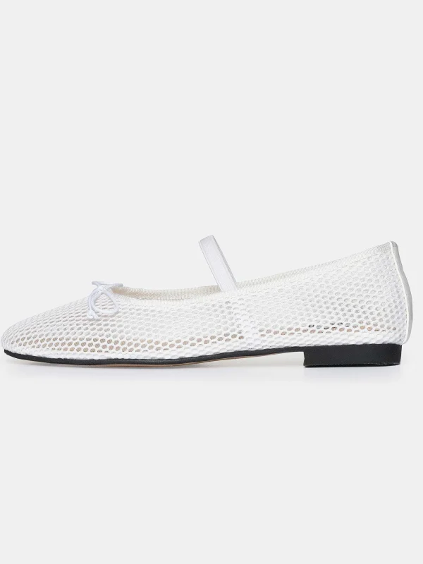 Source Unknown Shoes & Bags-Mary Jane Mesh Ballet Flats, White