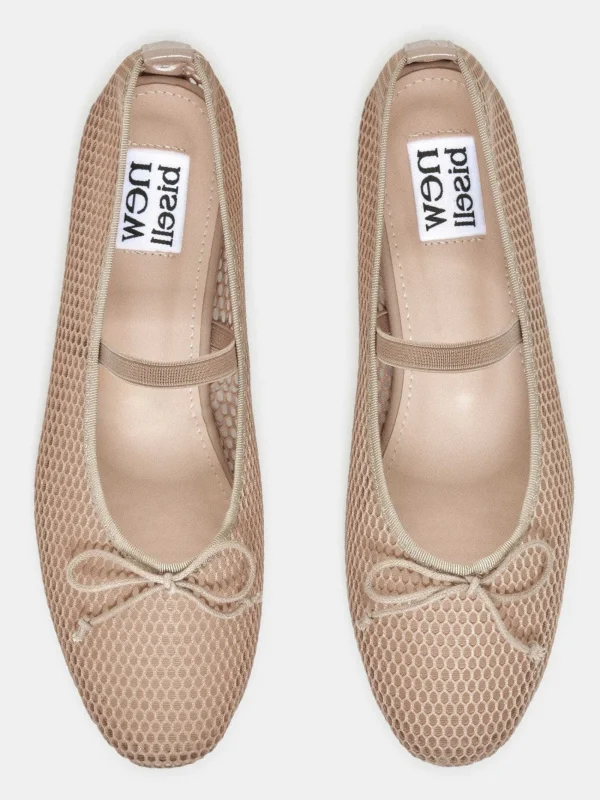 Source Unknown Shoes & Bags-Mary Jane Mesh Ballet Flats, Taupe