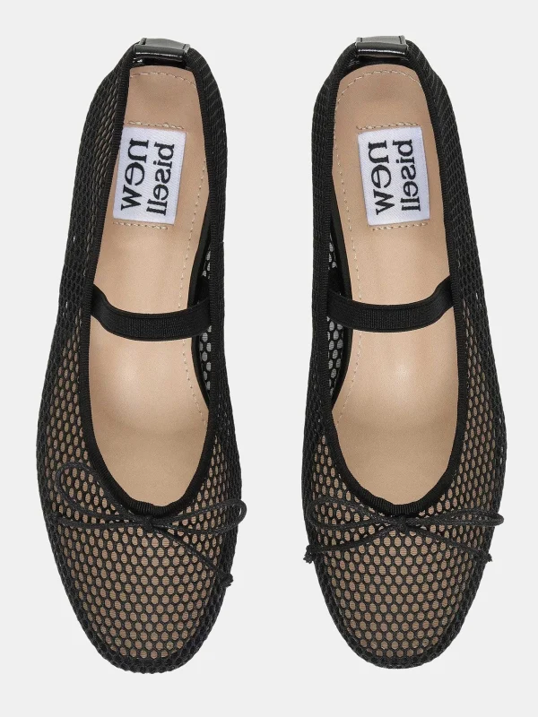 Source Unknown Shoes & Bags-Mary Jane Mesh Ballet Flats, Black