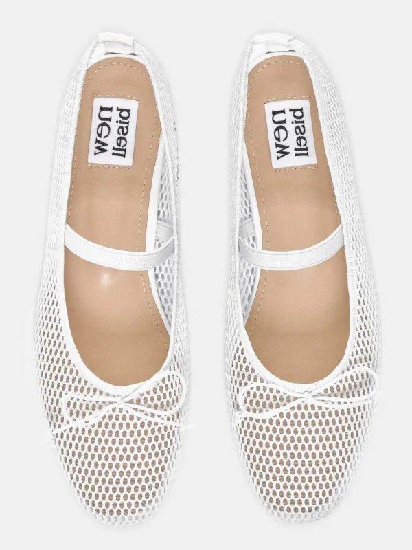 Source Unknown Shoes & Bags-Mary Jane Mesh Ballet Flats, White