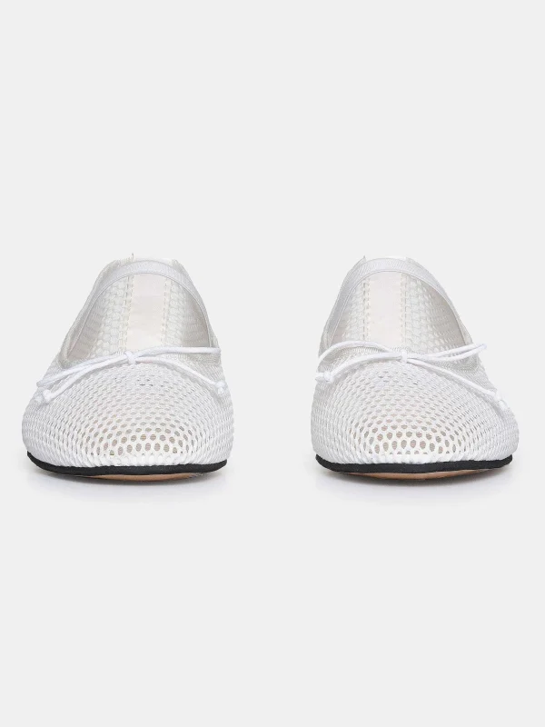 Source Unknown Shoes & Bags-Mary Jane Mesh Ballet Flats, White