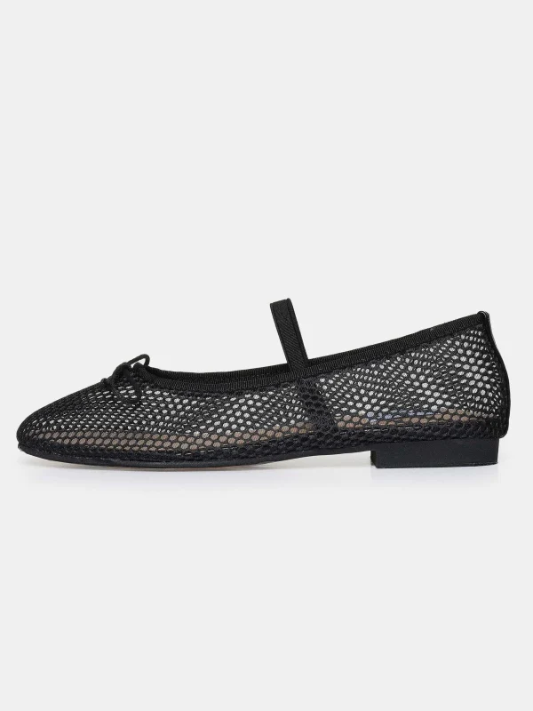 Source Unknown Shoes & Bags-Mary Jane Mesh Ballet Flats, Black