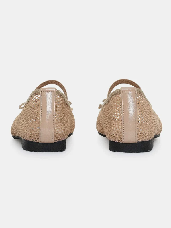 Source Unknown Shoes & Bags-Mary Jane Mesh Ballet Flats, Taupe