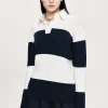 Source Unknown Accessories-Matias Oversized Knit Polo, Navy