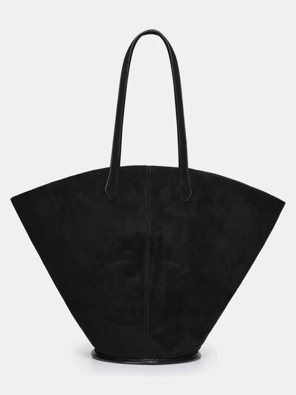 Source Unknown Clothing-Medium Suede Tote, Black