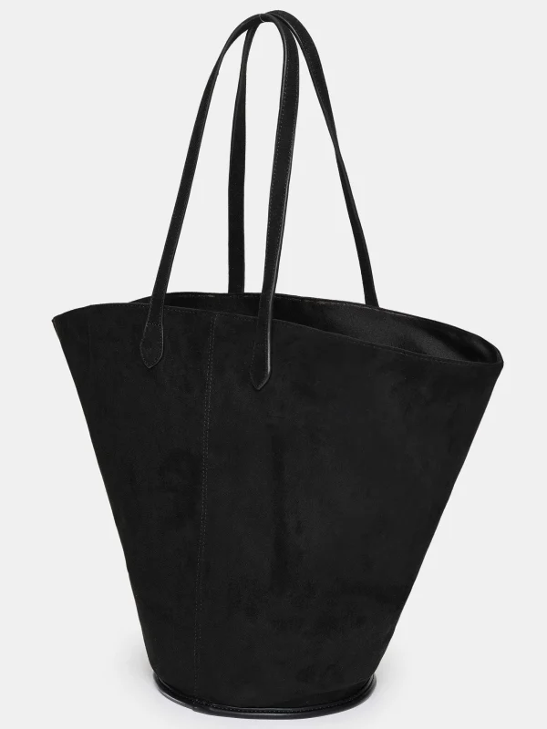 Source Unknown Clothing-Medium Suede Tote, Black